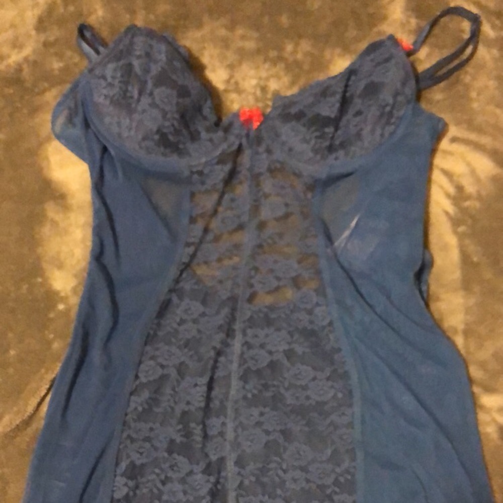 Lace chemise with bow detail